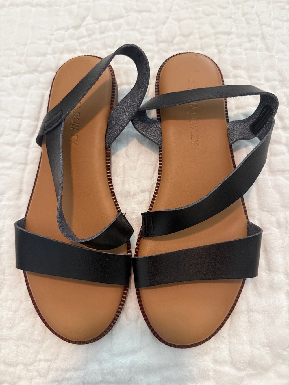 Cynthia Rowley Black Leather Strap Sandals